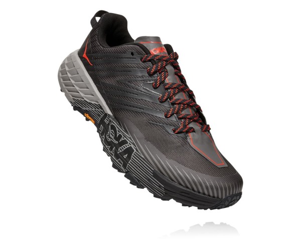 Hoka One One Speedgoat 4 Mens UK - Grey Trail Running Shoes - XJKIF0672